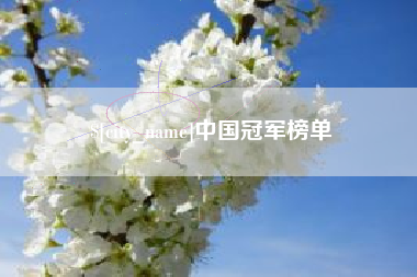 图木舒克中国冠军榜单
